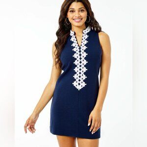 Like new- Lilly Pulitzer Callista High Collar Shift Dress True Navy Size XS
